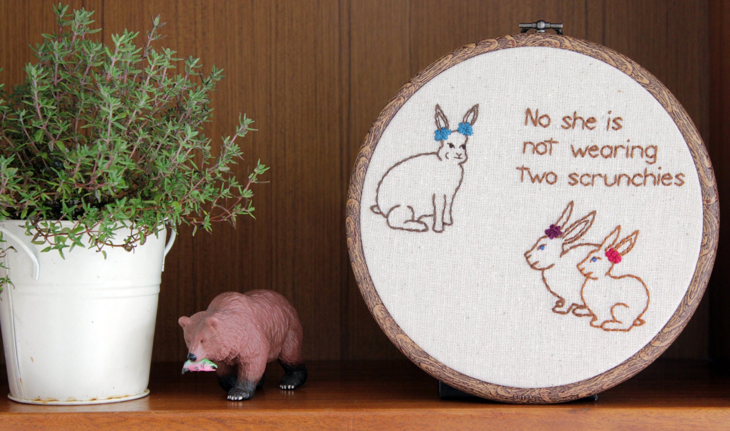 Middle School Bunnies Hand Embroidery - 7" Hoop