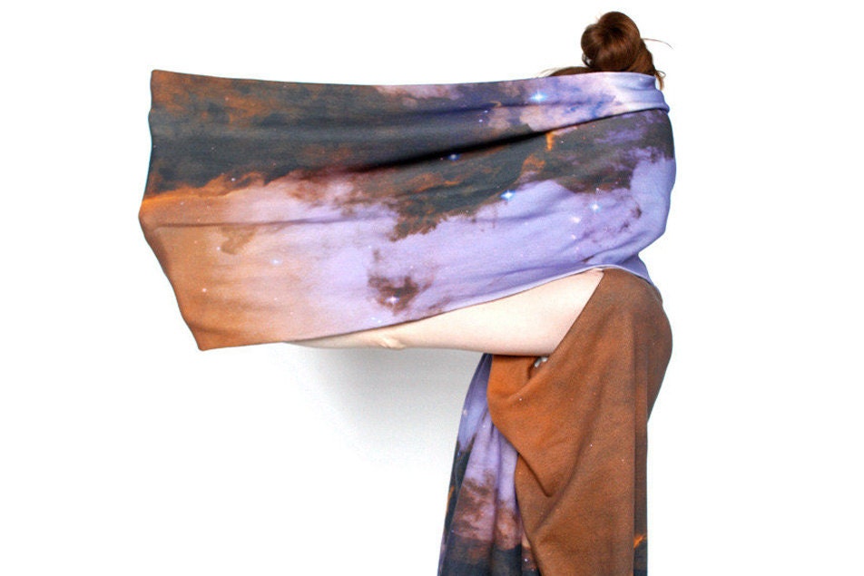 Eagle Nebula Infinity Scarf, Circle Scarf, Soft Organic Cotton Jersey.