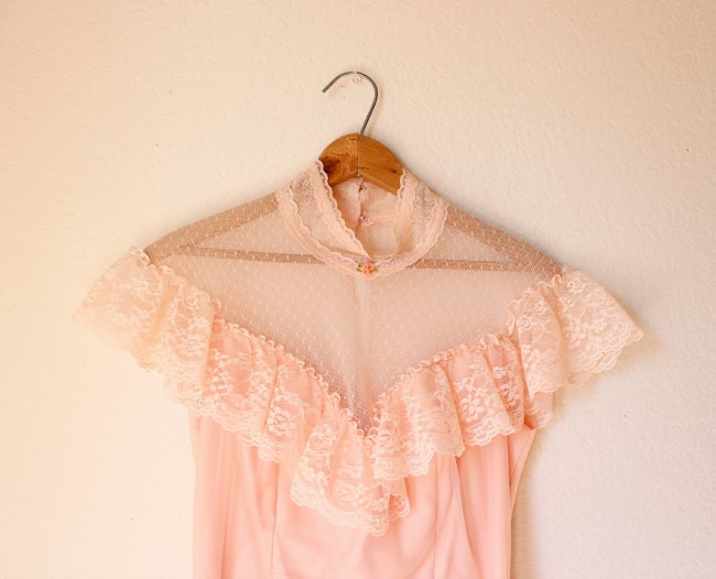 SALE NEW PRICE vintage Wedding Dress, pink dress, vintage lace dress, weddings, spring wedding, pink,  'Scarlett'