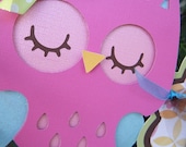 Colorful Owl "happy 1st birthday" Banner in Bright Colors