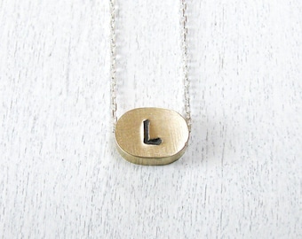 Personalized Necklace - Personalized Jewelry - Mothers Necklace - Custom Initial Necklace, Mommy Necklace, Vintage Oval Block Pendant