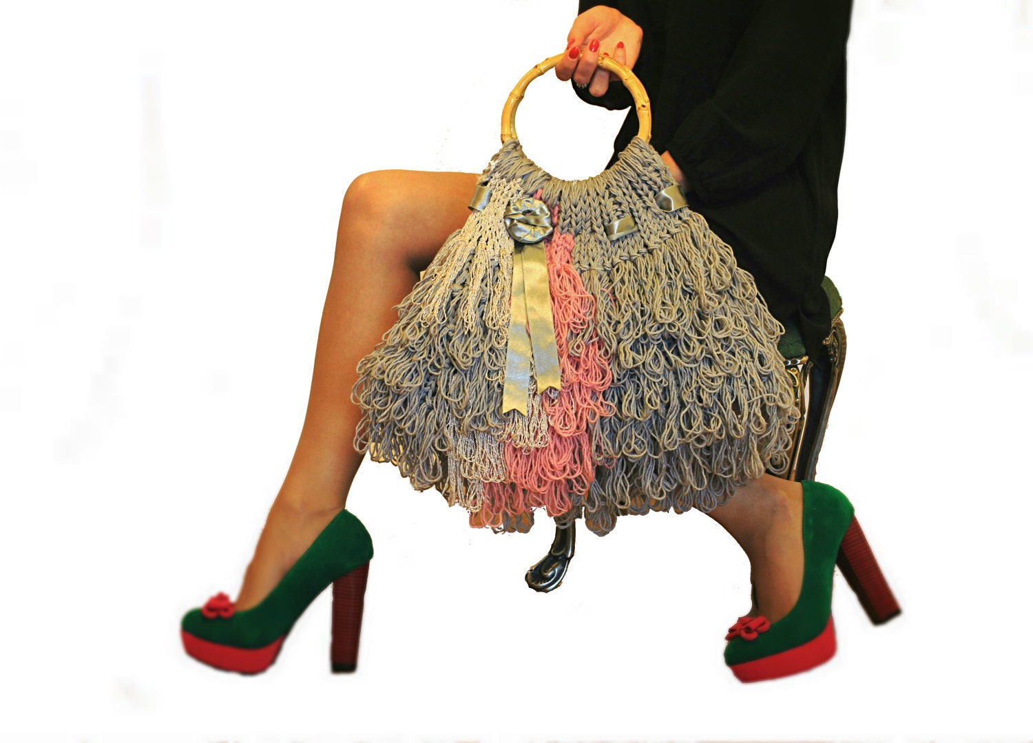 Gray Handbag for Women