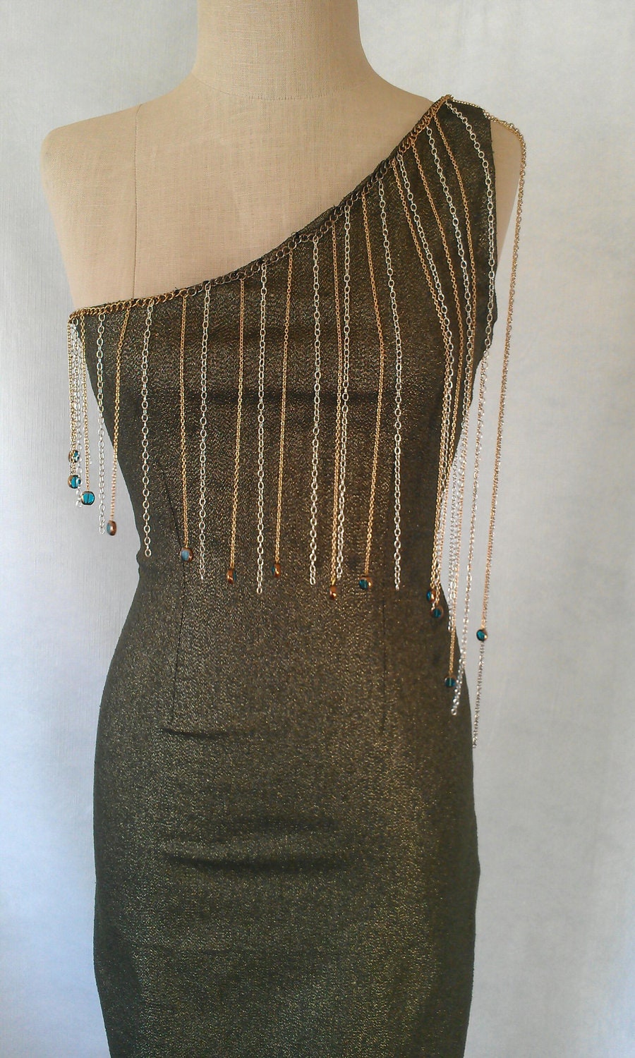 Metal Chain Fringe Dress One-Of-A-Kind Dee Rubio Design