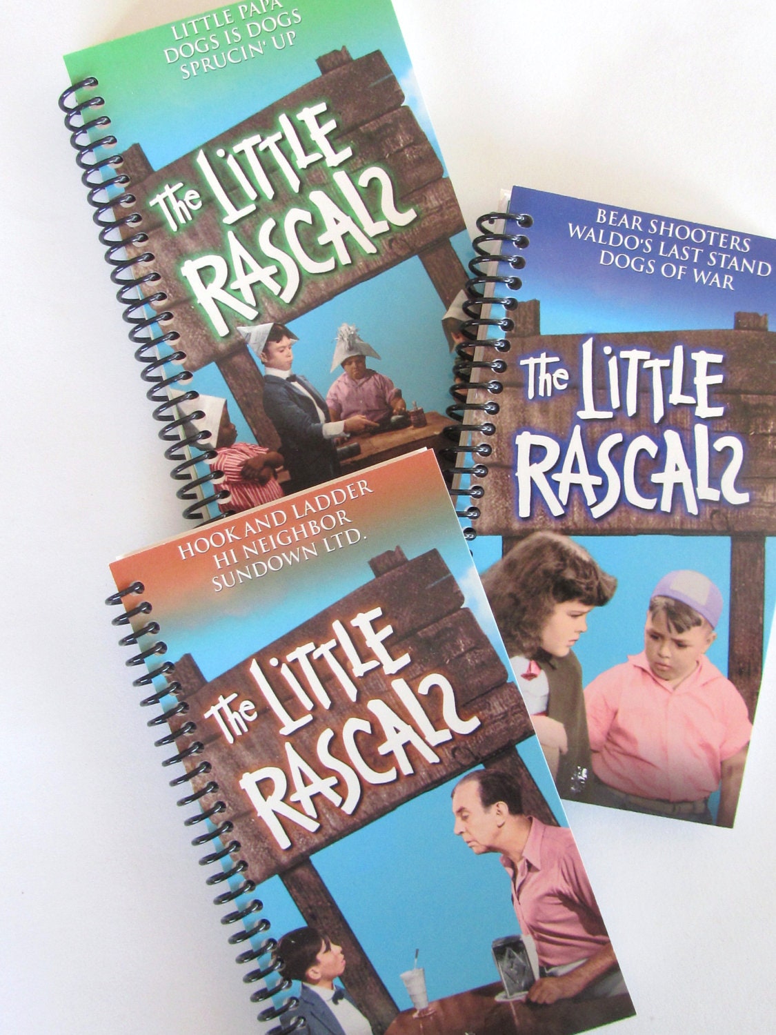 LITTLE RASCALS Notebook Set of 3 Upcycled Sketchbook READY To Ship Journal Recycled