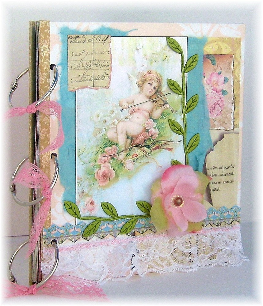 Scrapbook, Photo Album, Smash Book, Shabby Chic Cherub