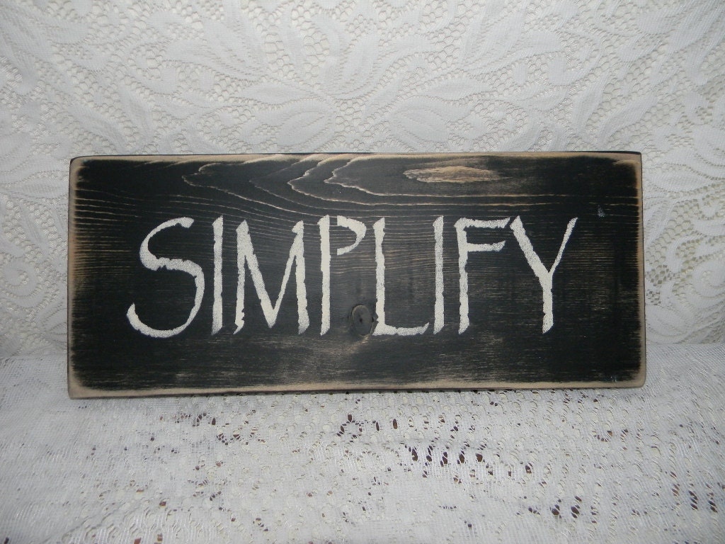 Primitive Simplify Sign Distressed Rustic Word Sign Country Home Decor