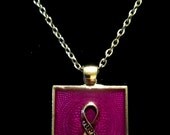 Hope Ribbon Necklace: Request your awareness color