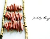 Leaps of Fire - Tribal Ladder Necklace, Red Coral & Brass Beads - peisyting