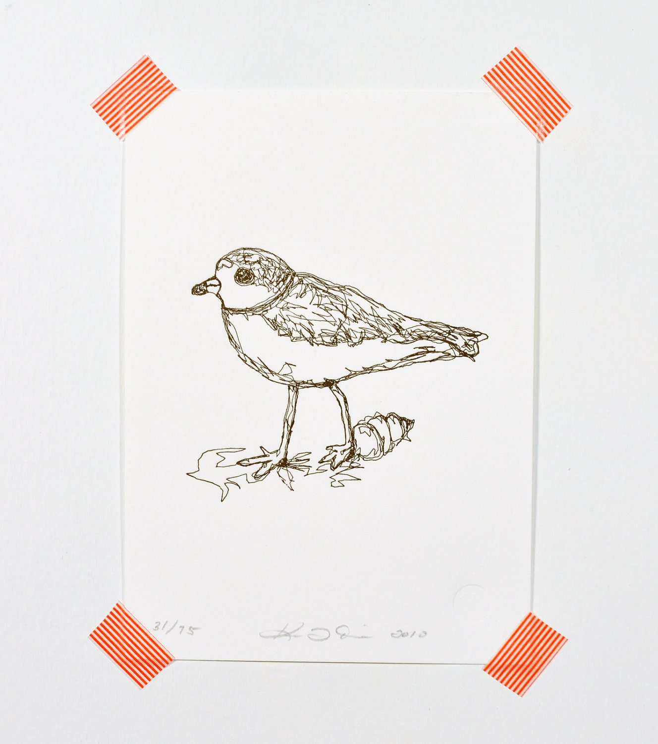Sandpiper Bird - Letterpress Print