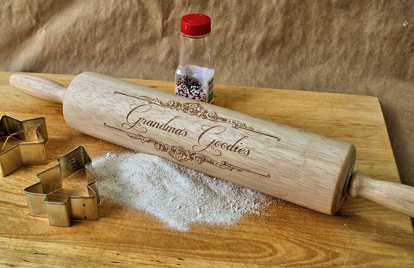 Personalized Kitchen Gift for Grandpa, Gift for Dad, Engraved Wooden Rolling Pin, Baking Gift, Kitchen Gift Idea, Food Prep, Untensil