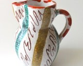 Vintage 1950s Striped Pitcher Italy