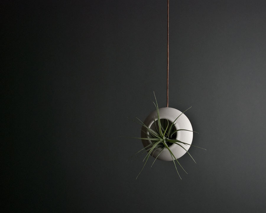 Hanging Air Planter - Small - Handmade Fine White Porcelain