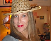 Vintage Woven Banana Hat - 60's Beach Boho