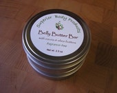 BELLY BUTTER BAR with Cocoa & Shea Butters, 2.5 oz in Metal Tin, fragrance-free