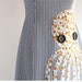 large / XL octopus dress - vintage 60's womens applique upcycled clothing - striped shift
