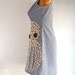 large / XL octopus dress - vintage 60's womens applique upcycled clothing - striped shift