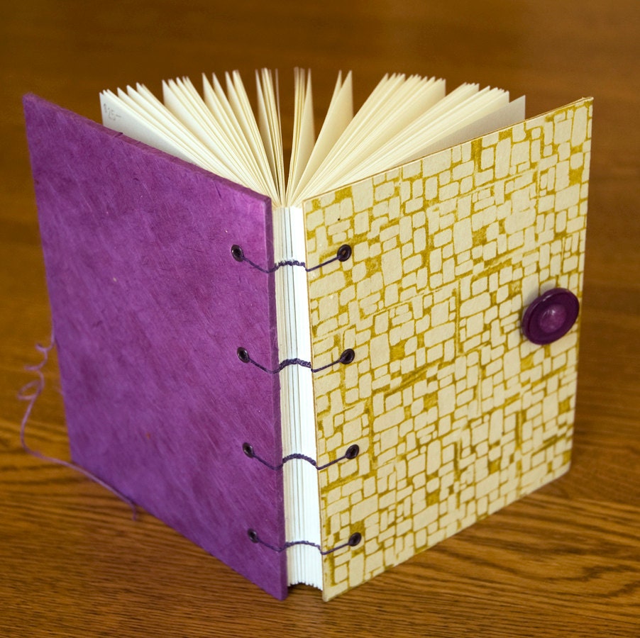 Gold and Purple Button Journal