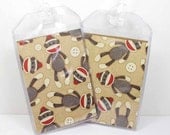 Luggage Tags -  Set of Two - Sock Monkeys