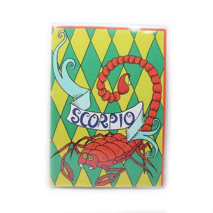 Passport Cover - Scorpio Zodiac passport holder - red teal yellow astrology scorpion