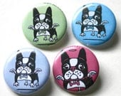 4 Flyin Dogs Pinback Button Set B 1.25 inch