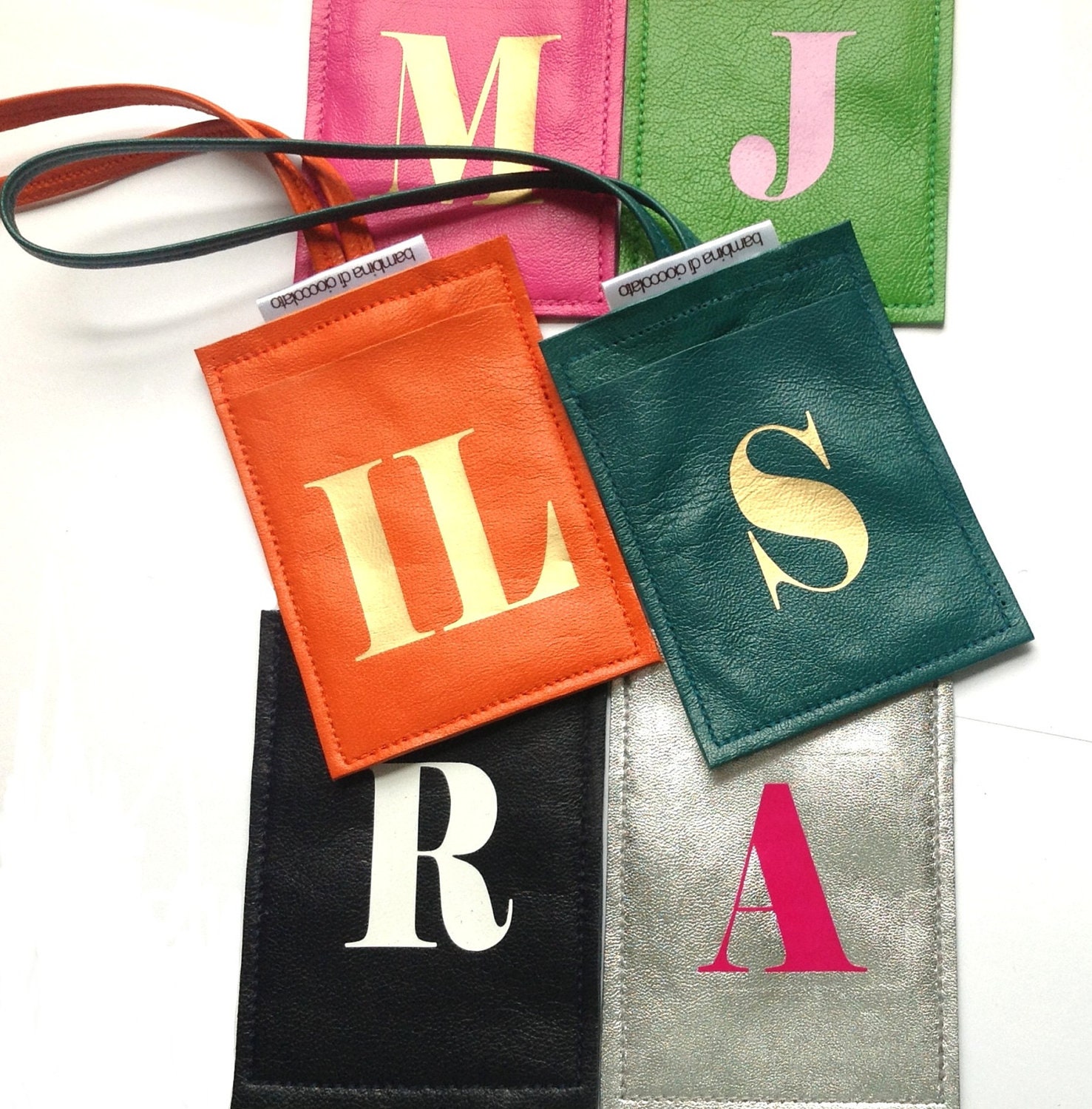 Sasha Leather Initial Luggage Tag TM, Personalized Leather Luggage Tag, Custom Luggage Tag, Personalized Luggage Tag