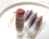 Nude Apricot Tinted Lip Balm - Sheer Lip Tint -  SHEER slight metallic shimmer apricot coral peach burnt orange