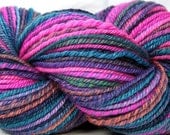 HandSpun Yarn merino wool tencel yarn 3ply yarn Rave 164 yards thinner worsted weight