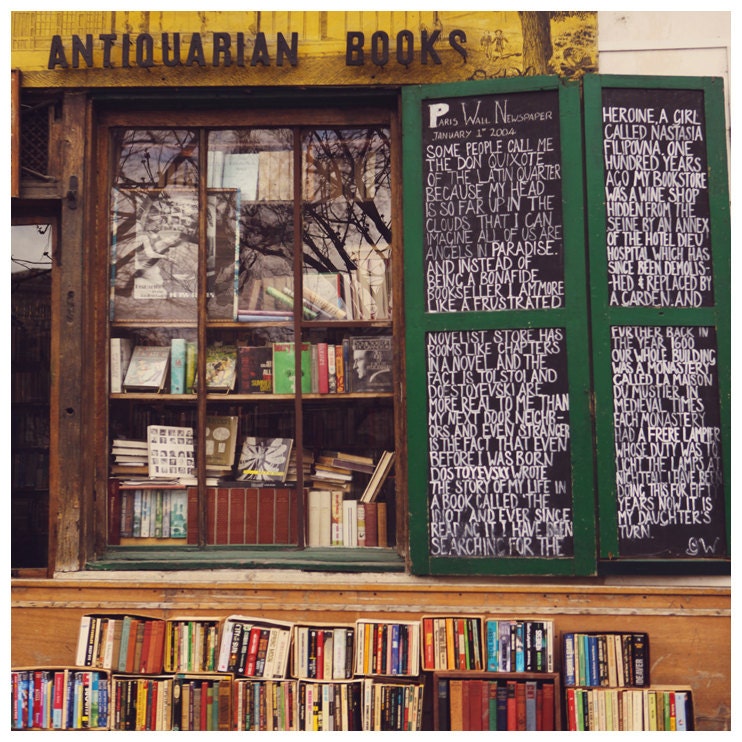 Paris Photograph- Paris Bookstore - French Photography - Paris- Books - Shakespeare in Paris - Signed Fine Art Photograph