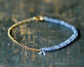 Tanzanite Gemstone Bracelet Precious Gem Gold Chain Delicate Handmade Jewelry