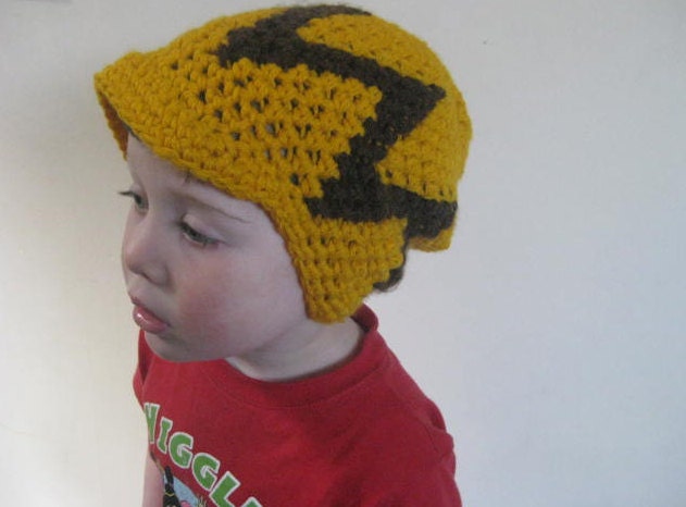 NEW Crochet ZigZag Stripe Beanie with Brim for Child UNISEX - 100% Soft Acrylic Yarn - Custom Made to Order