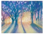 Pastel Drawing Shine Through Original Pastel Painting Matted and Ready To Frame Colourful Home Art