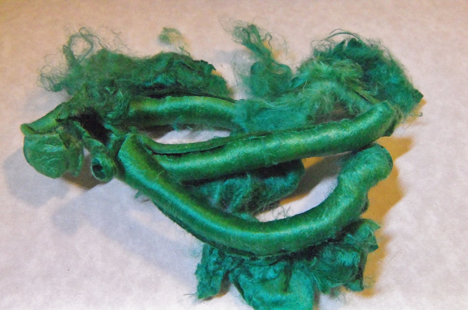 Mulberry Silk Carrier Rods handpainted GRASS GREEN