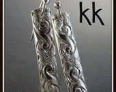 Silver Panels Sterling Silver & Fine Silver Wire Earrings