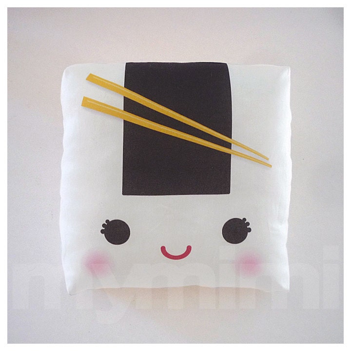 Decorative Pillow, Mini Pillow, Throw Pillow, Kawaii Toy, Sushi Pillow - Yummy Onigiri