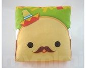Decorative Pillow, Mini Pillow, Kawaii Print, Toy Pillow - Señor Taco