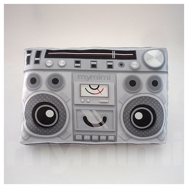 Decorative Pillow, Mini Pillow, Retro Toy Pillow - Boombox