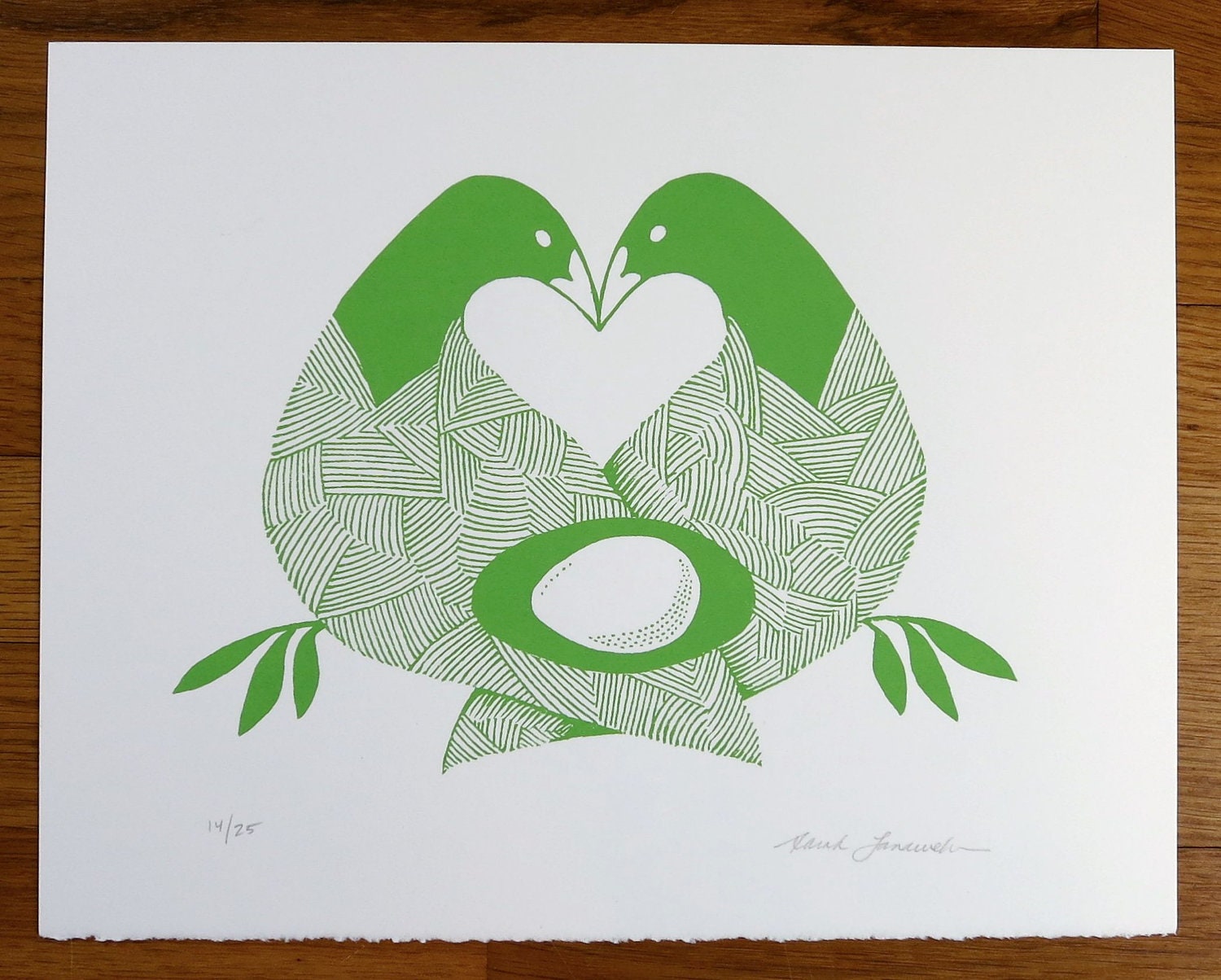 Lovebirds 11" X 14" screenprint