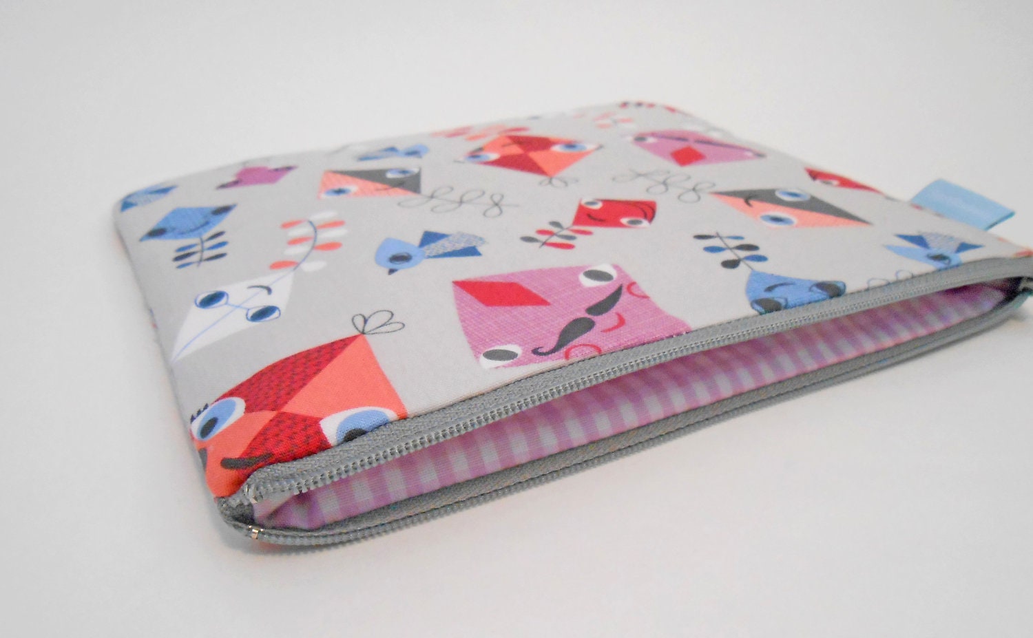 Oversize zipper pouch, Makeup Bag, Clutch --- Go fly a kite