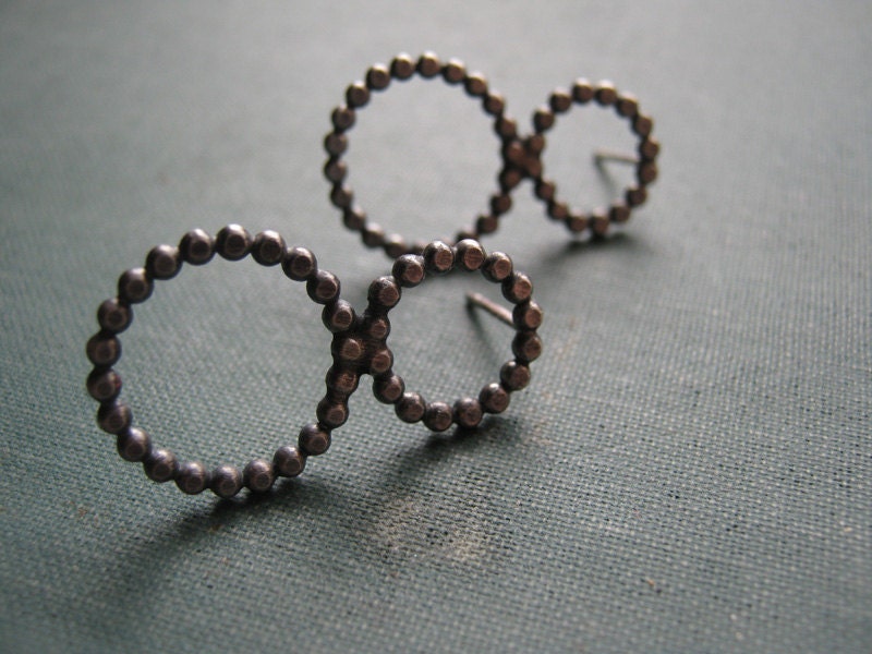 SALE - 20% off- Crazy Eighty-Eights Earrings - Oxidized Sterling Silver