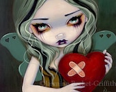Mending a Broken Heart valentine band-aid fairy art print by Jasmine Becket-Griffith 8x10