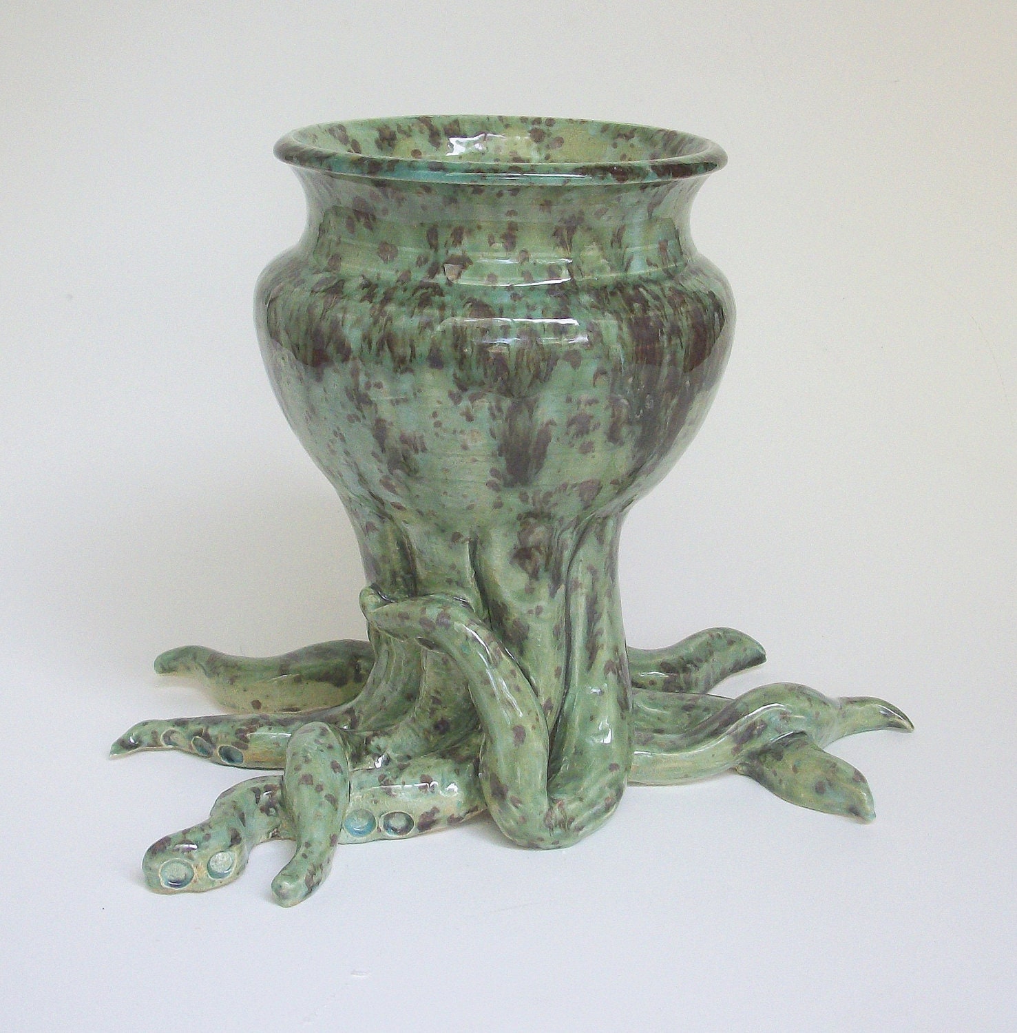 OCTOPOT - Tall Handmade Ceramic  Octopus Bonsai Pot Planter