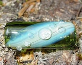Glass focal or dreadlock bead - Green Daze