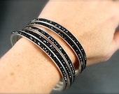 skinny gemstone bangle, black spinel