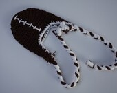 Football Earflap Hat (for newborns and young babies)-- (great photography prop)-- in stock, SHIPS next business day