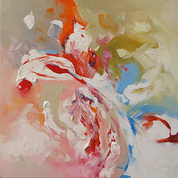 MOVING SALE - Art Print Giclee Print of Bold Abstract Expressionist Acrylic Painting Flight by Linda Monfort
