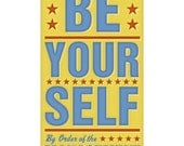 Inspirational Art Print for Kids - Be Yourself Print 6 in x 10 in - Kids Artwork - Kids Art Prints - Kids Room Art