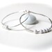Hammered Hoop Earrings with Silver Dust Beads