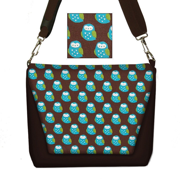 SALE Digital SLR Camera Bag Dslr Camera Bag Purse Womens Camera Bag Case  Kokka Cute Owl blue brown green (RTS)