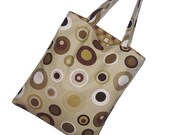 SALE Cotton Tote Bag Purse Cute   Canvas Tote Bag Work Tote Handbag Bridesmaid Tote Bag Knitting Tote Bag - Retro Mod Dot Neutral (RTS)