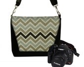 Digital Camera Bags Slr Camera Bag DSLR Camera Bag Purse Zipper - Deluxe Chevron Pattern neutral colors